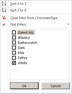 Dialog box filter.