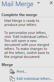 Finishing mail merge.