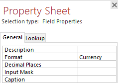 Properties of field Amount.